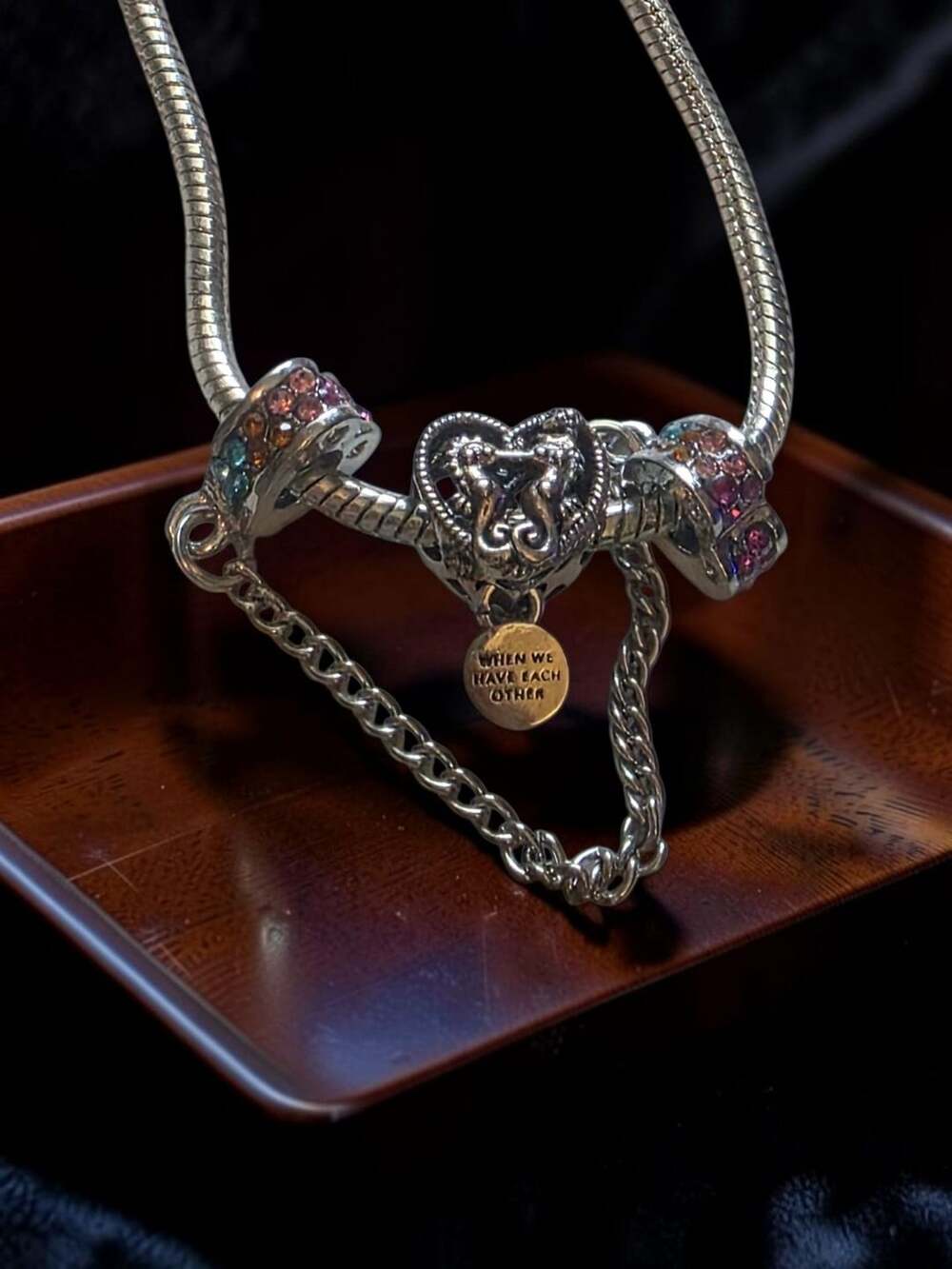 Day of the Dead Sugar Skull Heart Dangle Charm
